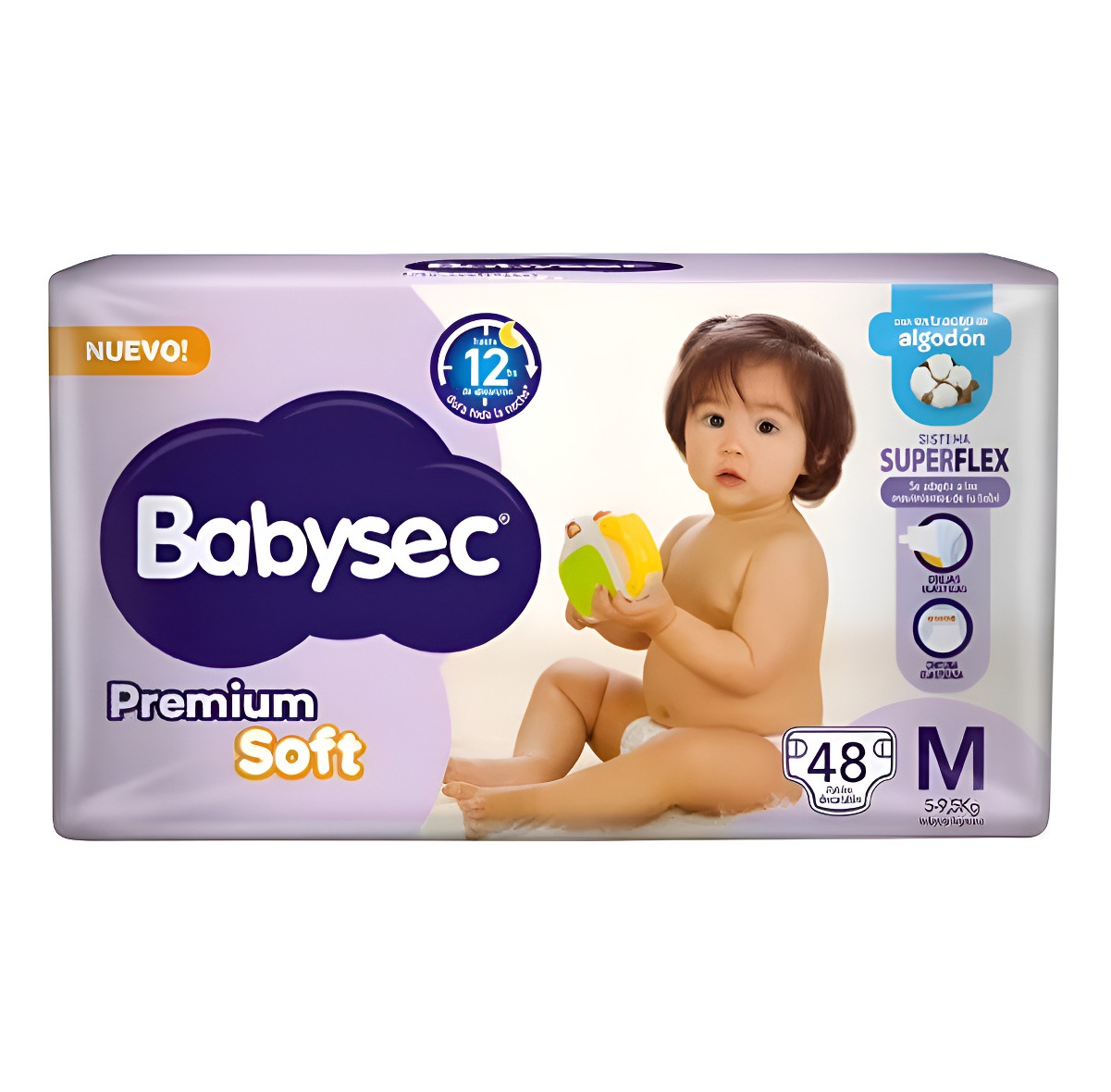 PAÑAL BABYSEC PREMIUM  TALLE M 48