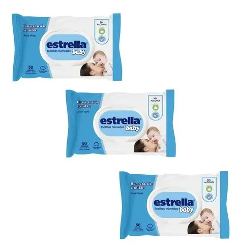 TOALLITAS HUMEDAS ESTRELLA X50 HUMECTACIÓN SENSIBLE