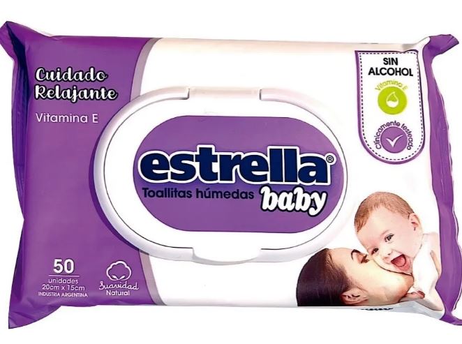 TOALLITA HUMEDA ESTRELLA X50 CUIDADO RELAJANTE