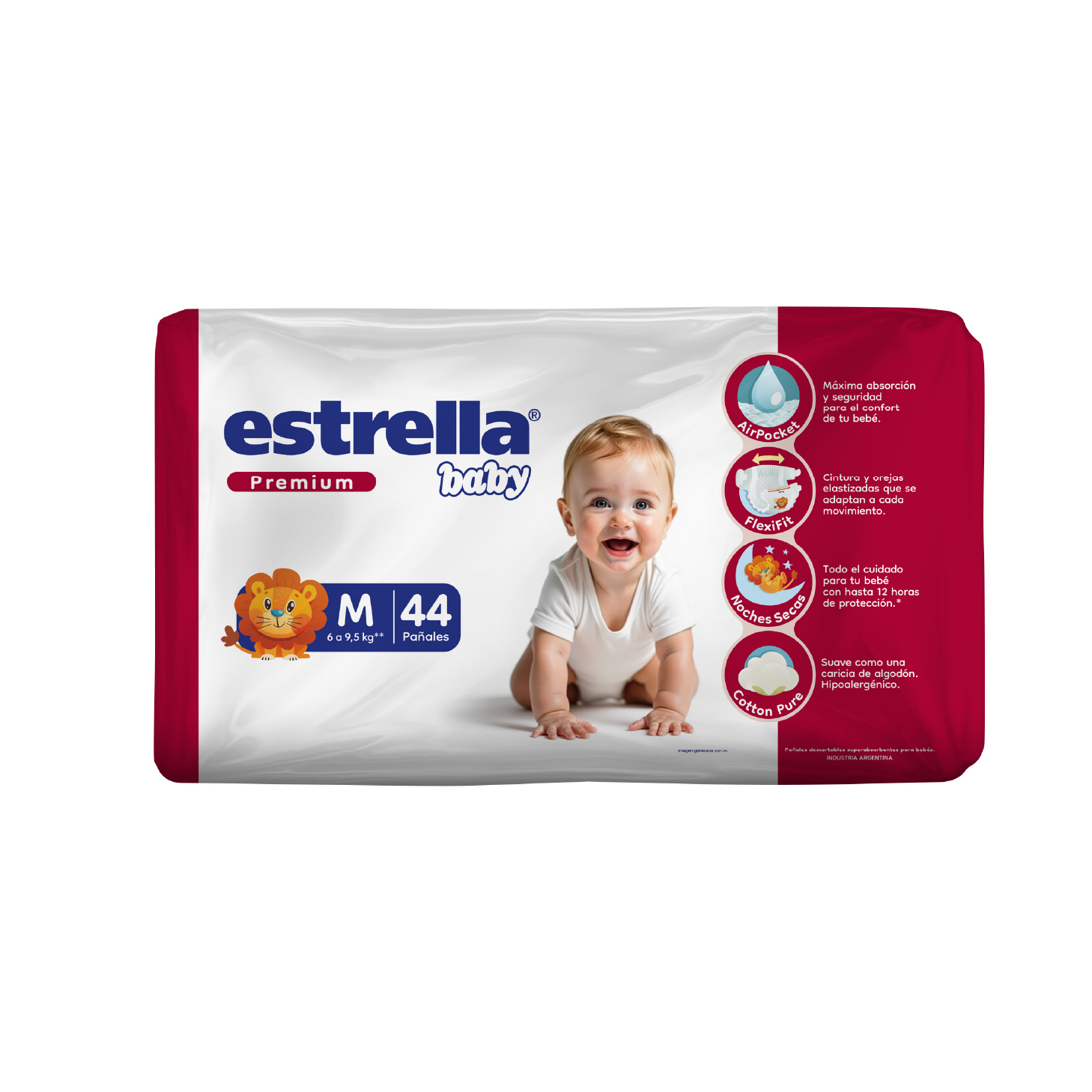 PAÑAL ESTRELLA PREMIUM TALLE M 44