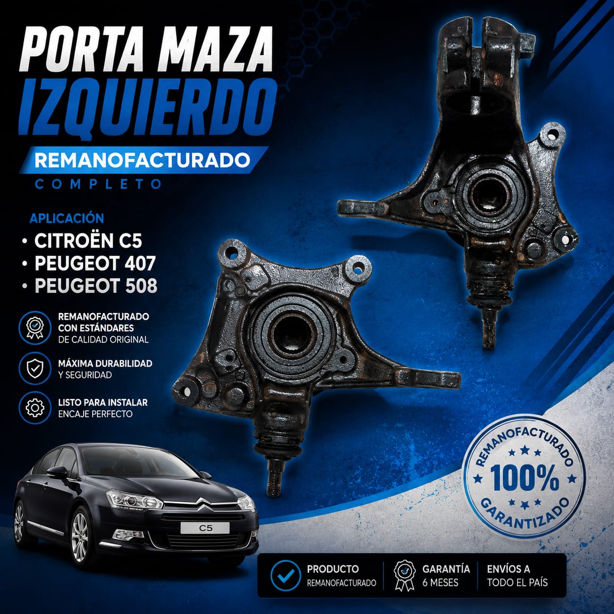 Portamasa izquierdo Citroen C5, Peugeot 407 Peugeot 508